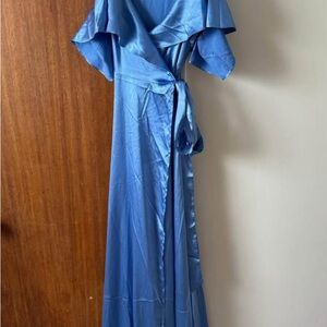 SHEIN Blue Elegant Satin Dress
